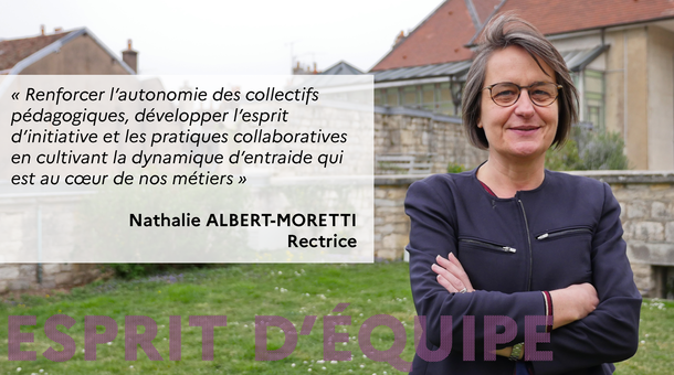 Nathalie Albert-Moretti, rectrice de la région académique Bourgogne Franche-Comté, rectrice de l'académie de Besançon, chancelière des universités