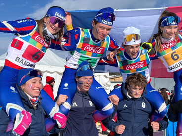 Gaétane Breniaux (en haut à gauche), membre du groupe excellence 2030 de la fédération française de ski et élève en terminale générale au lycée Victor Bérard de Morez et médaillée d'or lors du Festival Olympique de la Jeunesse européenne d'hiver 2025 à Bakuriani en Géorgie au 7,5km libre (F).